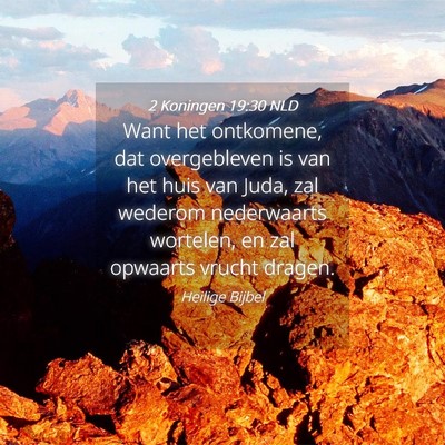 Picture 04 - 2 Koningen 19:30 NLD - Want het ontkomene, dat overgebleven is van het - Bible Verse Picture