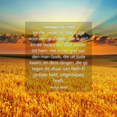 Picture 04 - 2 Koningen 23:17 NLD - Verder zeide hij: Wat is dat voor een grafteken, - Bible Verse Picture