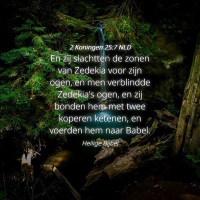 Picture 04 - 2 Koningen 25:7 NLD - En zij slachtten de zonen van Zedekia voor zijn - Bible Verse Picture