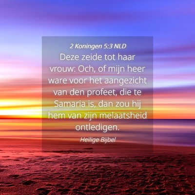 Picture 04 - 2 Koningen 5:3 NLD - Deze zeide tot haar vrouw: Och, of mijn heer ware - Bible Verse Picture