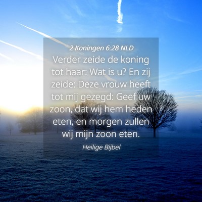Picture 04 - 2 Koningen 6:28 NLD - Verder zeide de koning tot haar: Wat is u? En zij - Bible Verse Picture