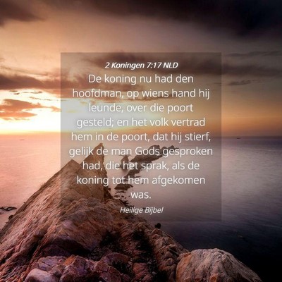 Picture 04 - 2 Koningen 7:17 NLD - De koning nu had den hoofdman, op wiens hand hij - Bible Verse Picture