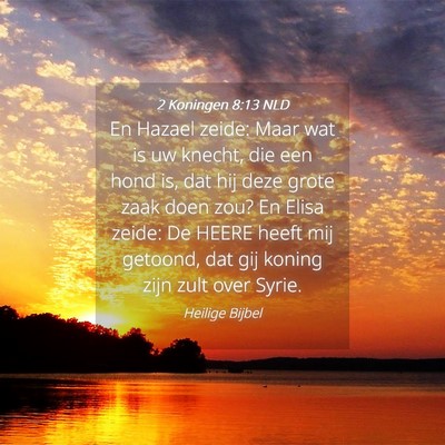 Picture 04 - 2 Koningen 8:13 NLD - En Hazael zeide: Maar wat is uw knecht, die een - Bible Verse Picture