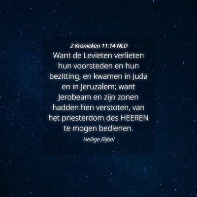 Picture 04 - 2 Kronieken 11:14 NLD - Want de Levieten verlieten hun voorsteden en hun - Bible Verse Picture