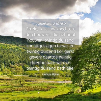 Picture 04 - 2 Kronieken 2:10 NLD - En zie, ik zal uw knechten, den houwers, die het - Bible Verse Picture
