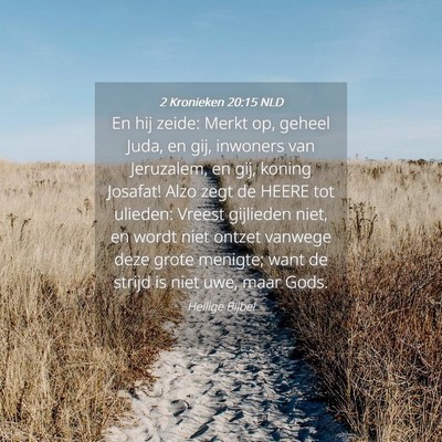 Picture 04 - 2 Kronieken 20:15 NLD - En hij zeide: Merkt op, geheel Juda, en gij, - Bible Verse Picture