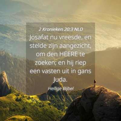 Picture 04 - 2 Kronieken 20:3 NLD - Josafat nu vreesde, en stelde zijn aangezicht, om - Bible Verse Picture