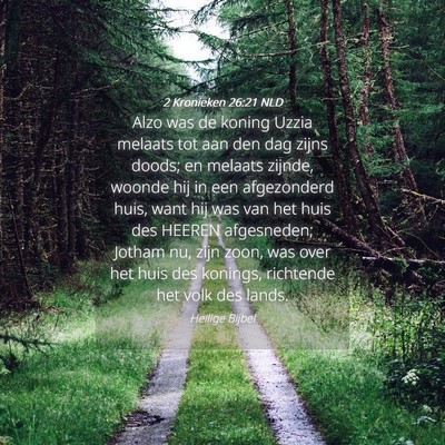 Picture 04 - 2 Kronieken 26:21 NLD - Alzo was de koning Uzzia melaats tot aan den dag - Bible Verse Picture