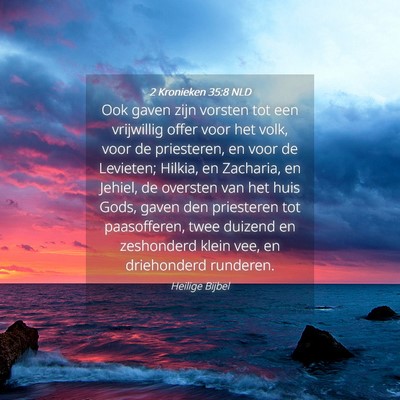 Picture 04 - 2 Kronieken 35:8 NLD - Ook gaven zijn vorsten tot een vrijwillig offer - Bible Verse Picture