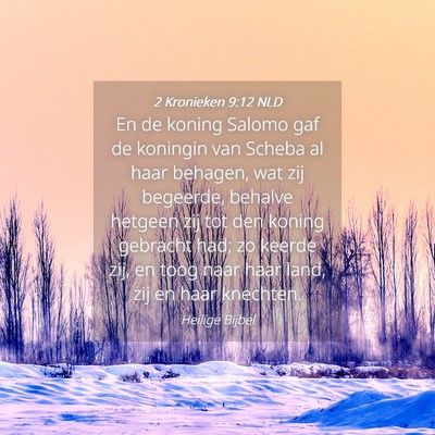 Picture 04 - 2 Kronieken 9:12 NLD - En de koning Salomo gaf de koningin van Scheba al - Bible Verse Picture
