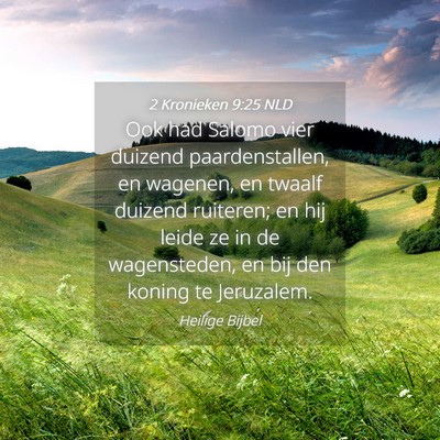 Picture 04 - 2 Kronieken 9:25 NLD - Ook had Salomo vier duizend paardenstallen, en - Bible Verse Picture