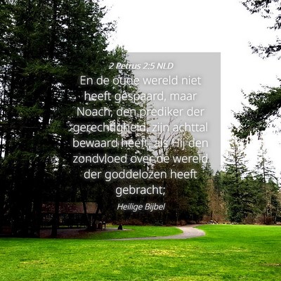 Picture 04 - 2 Petrus 2:5 NLD - En de oude wereld niet heeft gespaard, maar - Bible Verse Picture