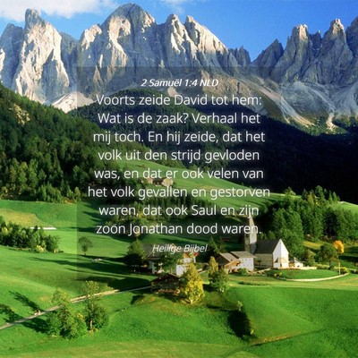 Picture 04 - 2 Samuël 1:4 NLD - Voorts zeide David tot hem: Wat is de zaak? - Bible Verse Picture