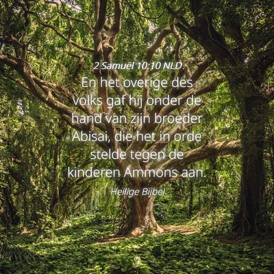Picture 04 - 2 Samuël 10:10 NLD - En het overige des volks gaf hij onder de hand - Bible Verse Picture