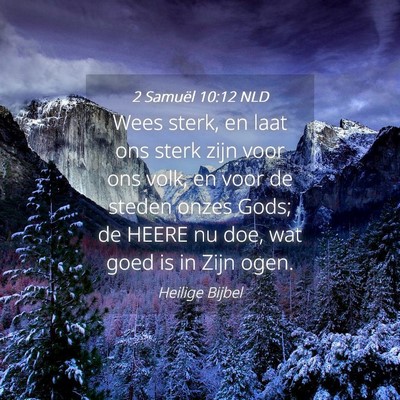 Picture 04 - 2 Samuël 10:12 NLD - Wees sterk, en laat ons sterk zijn voor ons volk, - Bible Verse Picture