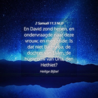 Picture 04 - 2 Samuël 11:3 NLD - En David zond henen, en ondervraagde naar deze - Bible Verse Picture