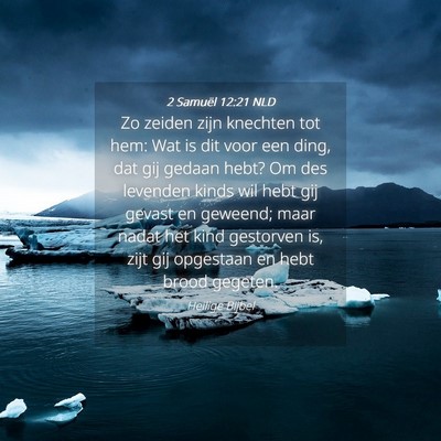 Picture 04 - 2 Samuël 12:21 NLD - Zo zeiden zijn knechten tot hem: Wat is dit voor - Bible Verse Picture