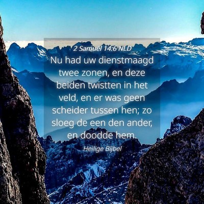 Picture 04 - 2 Samuël 14:6 NLD - Nu had uw dienstmaagd twee zonen, en deze beiden - Bible Verse Picture