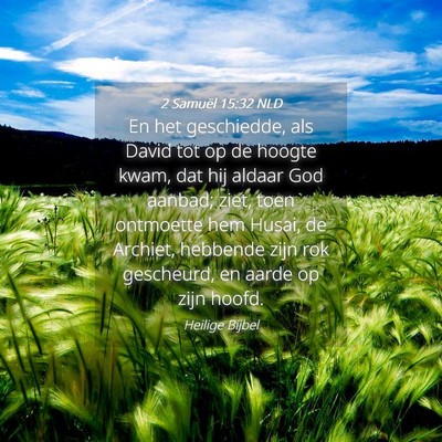 Picture 04 - 2 Samuël 15:32 NLD - En het geschiedde, als David tot op de hoogte - Bible Verse Picture