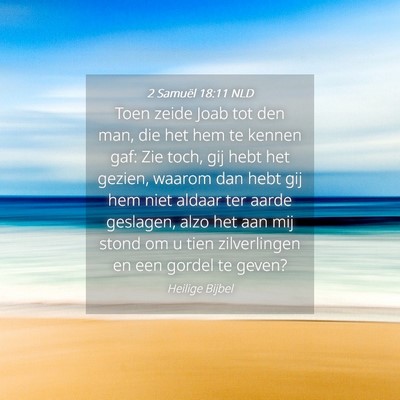 Picture 04 - 2 Samuël 18:11 NLD - Toen zeide Joab tot den man, die het hem te - Bible Verse Picture