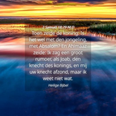 Picture 04 - 2 Samuël 18:29 NLD - Toen zeide de koning: Is het wel met den - Bible Verse Picture