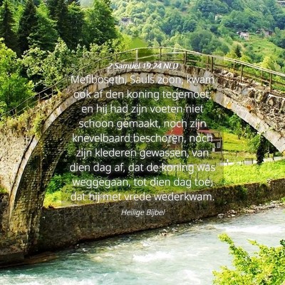 Picture 04 - 2 Samuël 19:24 NLD - Mefiboseth, Sauls zoon, kwam ook af den koning - Bible Verse Picture