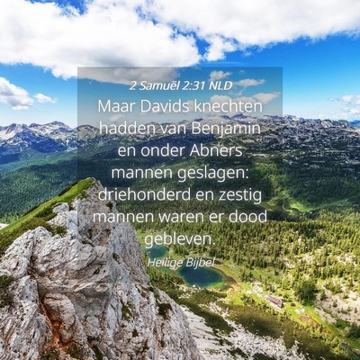 Picture 04 - 2 Samuël 2:31 NLD - Maar Davids knechten hadden van Benjamin en onder - Bible Verse Picture