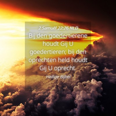 Picture 04 - 2 Samuël 22:26 NLD - Bij den goedertierene houdt Gij U goedertieren; - Bible Verse Picture