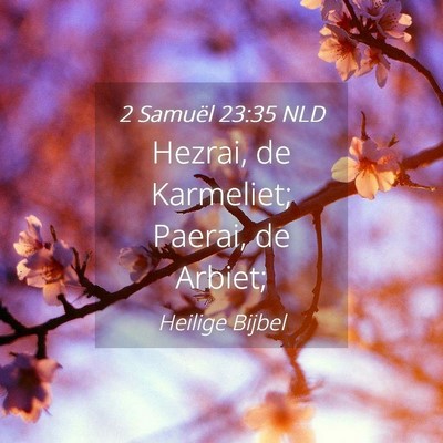 Picture 04 - 2 Samuël 23:35 NLD - Hezrai, de Karmeliet; Paerai, de - Bible Verse Picture