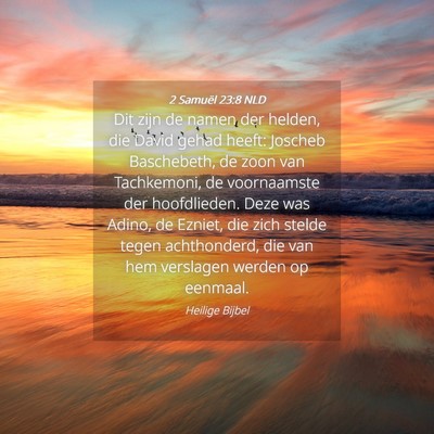 Picture 04 - 2 Samuël 23:8 NLD - Dit zijn de namen der helden, die David gehad - Bible Verse Picture