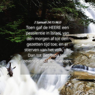 Picture 04 - 2 Samuël 24:15 NLD - Toen gaf de HEERE een pestilentie in Israel, van - Bible Verse Picture