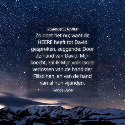 Picture 04 - 2 Samuël 3:18 NLD - Zo doet het nu; want de HEERE heeft tot David - Bible Verse Picture