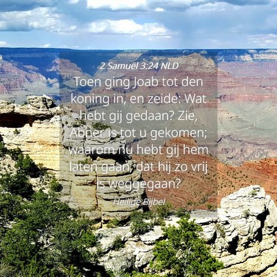 Picture 04 - 2 Samuël 3:24 NLD - Toen ging Joab tot den koning in, en zeide: Wat - Bible Verse Picture