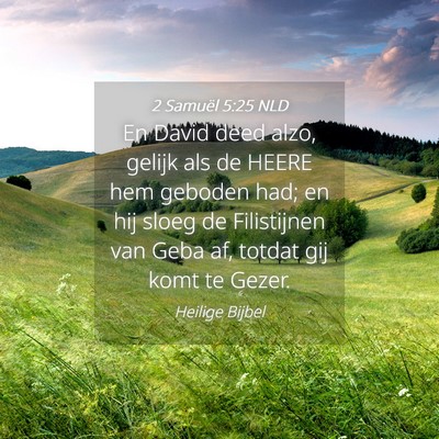 Picture 04 - 2 Samuël 5:25 NLD - En David deed alzo, gelijk als de HEERE hem - Bible Verse Picture