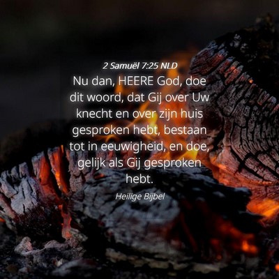 Picture 04 - 2 Samuël 7:25 NLD - Nu dan, HEERE God, doe dit woord, dat Gij over Uw - Bible Verse Picture