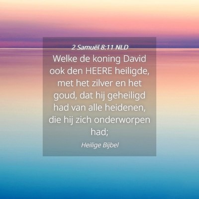 Picture 04 - 2 Samuël 8:11 NLD - Welke de koning David ook den HEERE heiligde, met - Bible Verse Picture