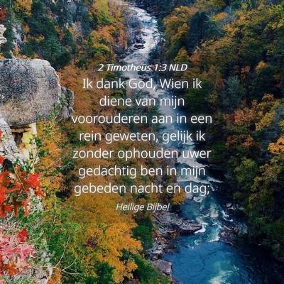 Picture 04 - 2 Timotheüs 1:3 NLD - Ik dank God, Wien ik diene van mijn voorouderen - Bible Verse Picture