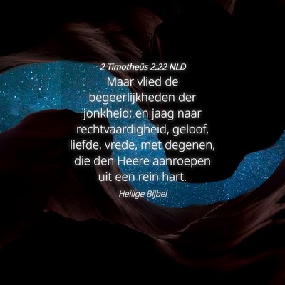 Picture 04 - 2 Timotheüs 2:22 NLD - Maar vlied de begeerlijkheden der jonkheid; en - Bible Verse Picture