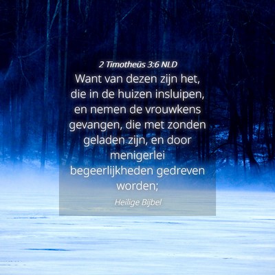 Picture 04 - 2 Timotheüs 3:6 NLD - Want van dezen zijn het, die in de huizen - Bible Verse Picture