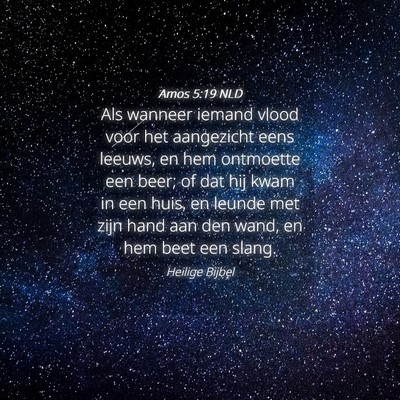 Picture 04 - Amos 5:19 NLD - Als wanneer iemand vlood voor het aangezicht eens - Bible Verse Picture