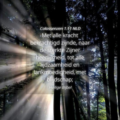 Picture 04 - Colossenzen 1:11 NLD - Met alle kracht bekrachtigd zijnde, naar de - Bible Verse Picture