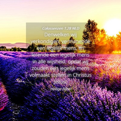 Picture 04 - Colossenzen 1:28 NLD - Denwelken wij verkondigen, vermanende een - Bible Verse Picture