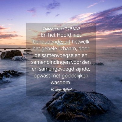 Picture 04 - Colossenzen 2:19 NLD - En het Hoofd niet behoudende, uit hetwelk het - Bible Verse Picture