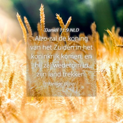Picture 04 - Daniël 11:9 NLD - Alzo zal de koning van het Zuiden in het - Bible Verse Picture