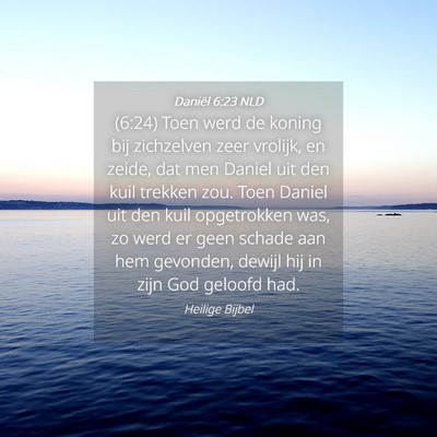 Picture 04 - Daniël 6:23 NLD - (6:24) Toen werd de koning bij zichzelven zeer - Bible Verse Picture