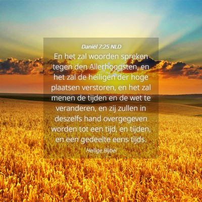 Picture 04 - Daniël 7:25 NLD - En het zal woorden spreken tegen den - Bible Verse Picture