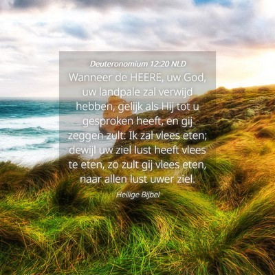 Picture 04 - Deuteronomium 12:20 NLD - Wanneer de HEERE, uw God, uw landpale zal verwijd - Bible Verse Picture