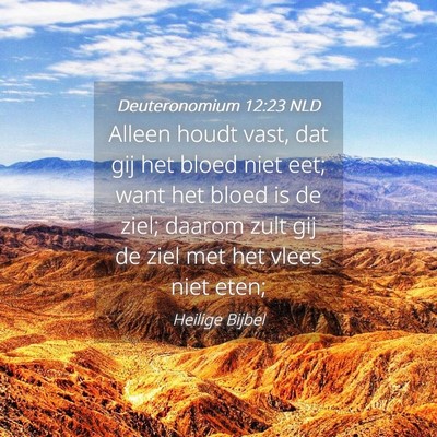 Picture 04 - Deuteronomium 12:23 NLD - Alleen houdt vast, dat gij het bloed niet eet; - Bible Verse Picture