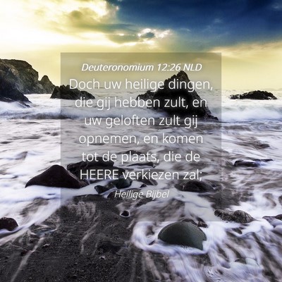Picture 04 - Deuteronomium 12:26 NLD - Doch uw heilige dingen, die gij hebben zult, en - Bible Verse Picture