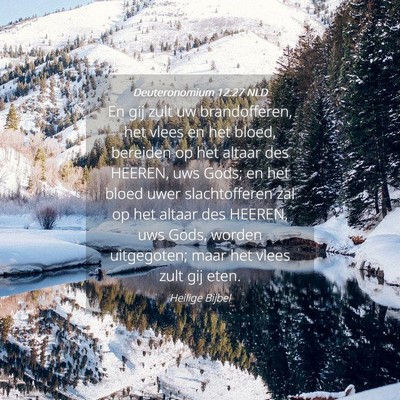 Picture 04 - Deuteronomium 12:27 NLD - En gij zult uw brandofferen, het vlees en het - Bible Verse Picture